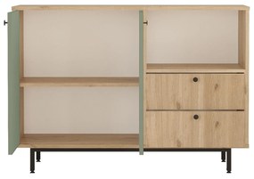 Komoda Rebutia 2 (dub + zelená) . Vlastná spoľahlivá doprava až k Vám domov. 1102499