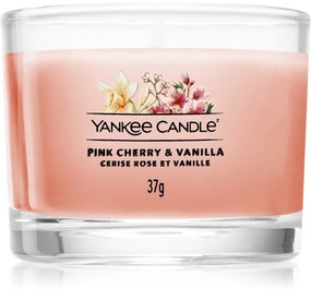 Yankee Candle Pink Cherry & Vanilla votívna sviečka glass 37 g