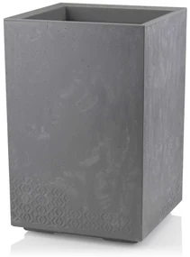 PLASTOVÝ KVETINÁČ NA KOLIESKACH BETONIQUE 60X40X40 CM IMITÁCIA BETÓNU SIVÁ