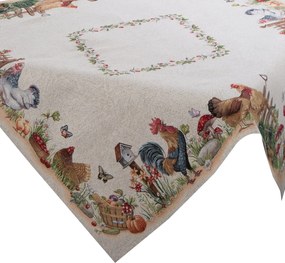GOBELÍNOVÝ OBRUS FOWL 100X100 CM VZOROVANÁ