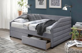 Čalúnená posteľ MACK šedá s matracom