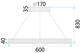 Toolight Toolight, LED stropné svietidlo, 4000K, 24W, APP1512-CP, čierna, OSW-05473