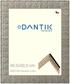 DANTIK rám na obraz 40x50 | SARTORI kost.bílá s (Sklo Čiré)