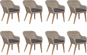 vidaXL 9-dielna sada záhradného nábytku, hnedá