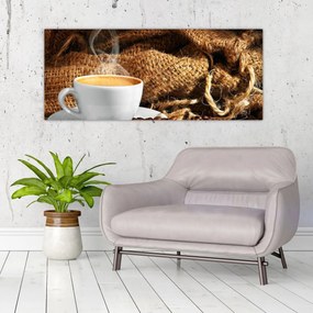 Obraz - Šálka kávy (120x50 cm)
