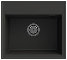 Gamma Modern 5055, 1-komorový granitový drez 560x500x210 mm, čierna, GMA-ZM-55-BK