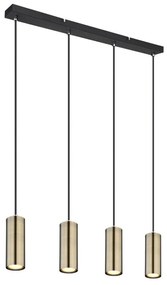 Globo 57911-4HM - Luster na lanku ROBBY 4xGU10/35W/230V čierna/mosadz