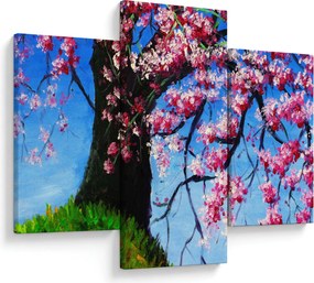 Obraz maľované rozkvitnuté čerešne (90x60 cm)