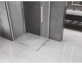 Mexen Velar Duo, sprchový kút s posuvnými dverami 100 x 90 cm, 8mm sklo námraza, brúsená oceľ, 871-100-090-32-97