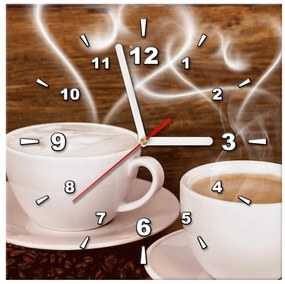 Gario Obraz s hodinami Romantika pri káve Rozmery: 30 x 30 cm