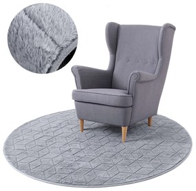 TZ Sivý okrúhly koberec 3D Rabbit Rozmer: 120