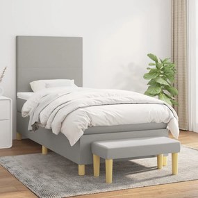 Boxspring posteľ s matracom bledosivý 100x200 cm látka 3136973