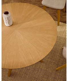 Okrúhly jedálenský stôl s doskou v dubovom dekore ø 120 cm Naanim – Kave Home