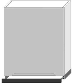 Skrinka do kuchyne Zoya W60/68 Slim PL ŠEDÁ/BIELA s digestorom