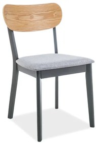 Jedálenská stolička Verline (sivá + prírodné drevo). Vlastná spoľahlivá doprava až k Vám domov. 1050953