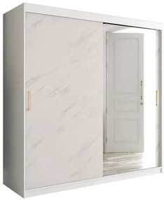 Skriňa Marmur T2 200 biely/mramor biely