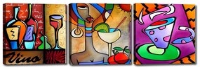 Sada 3 obrazov Tablo Center Vino