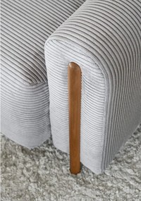 Sivá menčestrová rozkladacia/s úložným priestorom pohovka 244 cm Arcadova – ELTAP