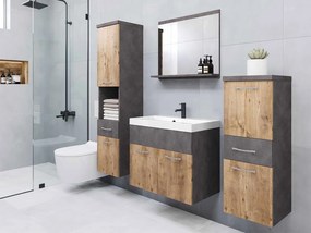 Kúpeľnový nábytok Lumia, Farby: matera / matera + kastanien breslau, Sifón: bez sifónu, Umývadlová batéria: nie