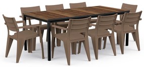 Záhradný stôl Keter Porto 200 walnut black steel
