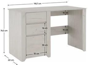 Kondela PC stôl typ 80, biela craft, ANGEL