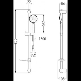 Mexen Kama DF75 sprchový set, chrómová - 72504DF75-00