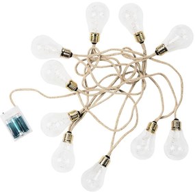 BULB LIGHTS Svetelná reťaz s USB žiarovkami 10 svetiel - prírodná