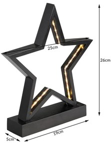 InternetovaZahrada Vianočná hviezda s LED osvetlením - čierna