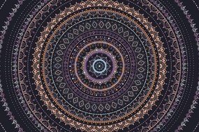 Tapeta Mandala so vzorom slnka vo fialových odtieňoch