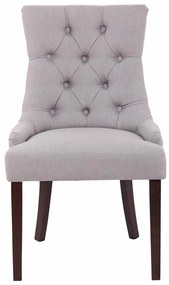 Jedálenská stolička Aberdeen - látka, drevené nohy antik tmavé - Sivá