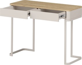 Toaletný stolík Elivo 110 cm so zásuvkami na ráme - kašmír / olejovaný dub