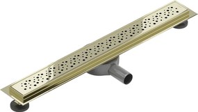 Mexen Flat 360°, nerezový sprchový žľab vzor M12 70 cm, zlatá lesklá, 1521070-40