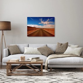 Sklenený obraz dlhej cesty (70x50 cm)