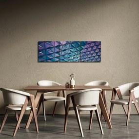 Obraz - farebná štruktúra (s hodinami) (90x30 cm)