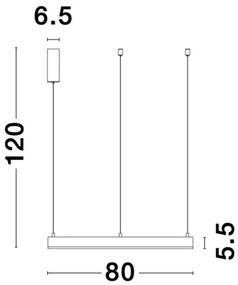 LED luster Motif 80 čierne stmievateľné
