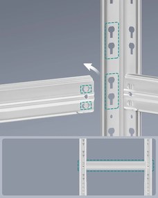 Súprava 2 ks dielenských regálov Myron 180 cm strieborná/hnedá