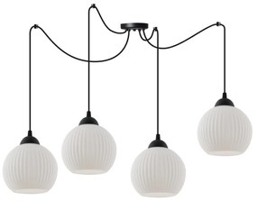 Závesné svietidlo Riffle Round Spider, 4x biele sklenené tienidlo, b