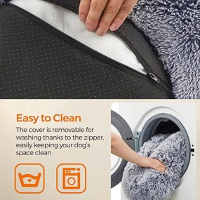 Pelech pre psa, pelech pre mačku, povrch mäkký plyš, 60 cm, sivý