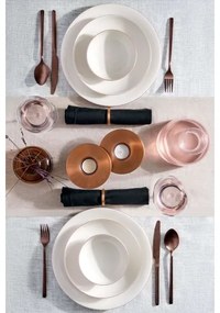 18-dielna jedálenská súprava biela/medená/porcelán