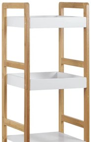 BONTEC Regál, masív, biela, DR-013-4 Farba: Biela