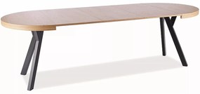 Rozkladací dyhovaný jedálenský stôl Domingo 100/250 cm dub/čierny