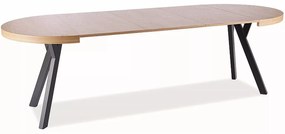 Rozkladací dyhovaný jedálenský stôl Domingo 100/250 cm dub/čierny