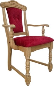 Klasická dubová - čalúnená stolička s podrúčkami FA, 65x53x99 cm Caro13