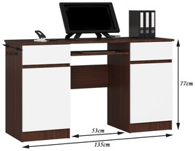 PC stolík Bahadur  (wenge + biela). Vlastná spoľahlivá doprava až k Vám domov. 1069693