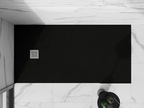 Mexen Stone+, obdĺžniková vanička z minerálneho kompozitu 180 x 80 cm, čierna matná, 44708018