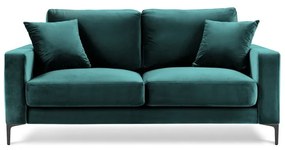 Tyrkysovomodrá zamatová pohovka Kooko Home Harmony, 158 cm