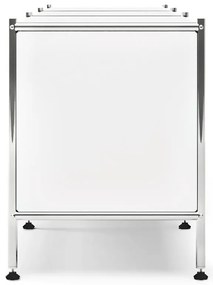 Nízky kovový stolík »CN3« s 3 sklopnými priehradkami, biely