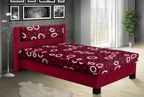 Nabytekmorava Čalúnená posteľ s úložným priestorom Nikol 120 farebné čalúnenie: bordo 30, čalúnenie: Mega 14 bordó