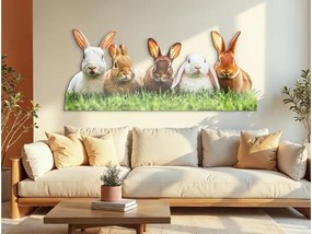 drevko |  Obraz na stenu Zajace  375 x 89 cm