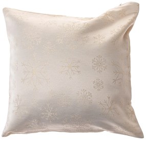 Vianočná Obliečka na vankúšik vodeodolná Vločky zlatá, 40 x 40 cm